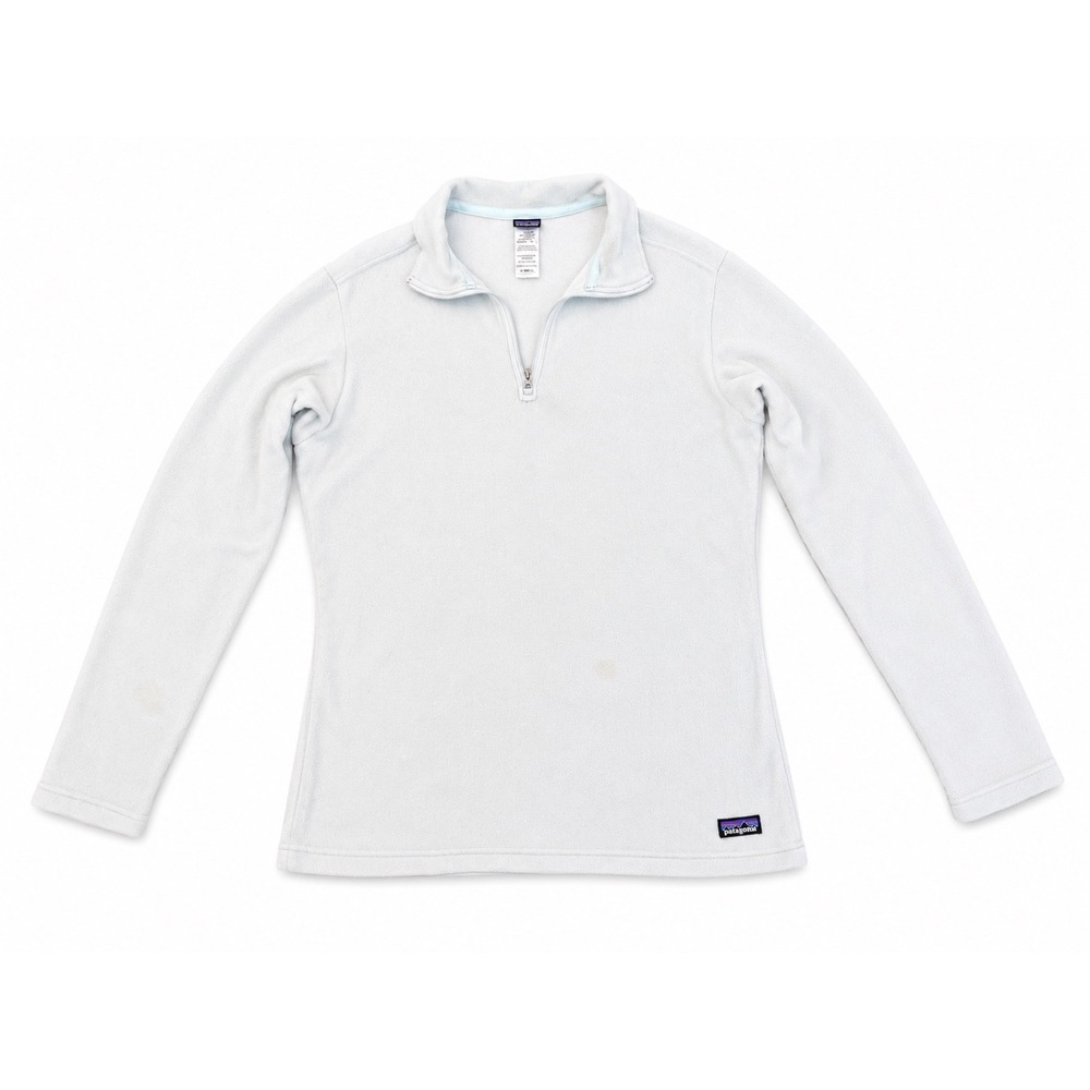 Patagonia Womens Pullover Sweater 1/4 Zip Fleece in‎ Light Blue Size Large